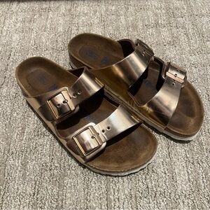 Rose Gold Metallic Birkenstock Sandals